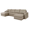 ECKSOFA Kris U Lux - Beige/Schwarz, Holz/Kunststoff (304/80/140cm) - MIRJAN24
