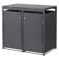 MÜLLTONNENBOX 2er Anthrazit - Anthrazit, Metall (132/120/80cm) - ML-DESIGN