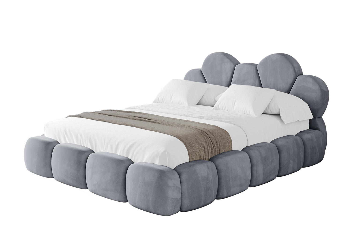 POLSTERBETT mit Bettkasten und Lattenrost, Bett mit Matratze H3/H4 - LANA 120x200 Grau - Grau, Holzwerkstoff/Textil (120/200cm) - ALTDECOR