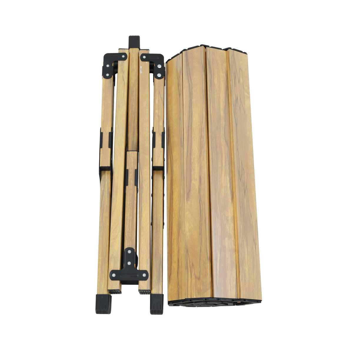 CAMPINGTISCH klappbar aus Aluminium Holzoptik - Naturfarben, Metall (60/119/44.5cm) - JAWINIO
