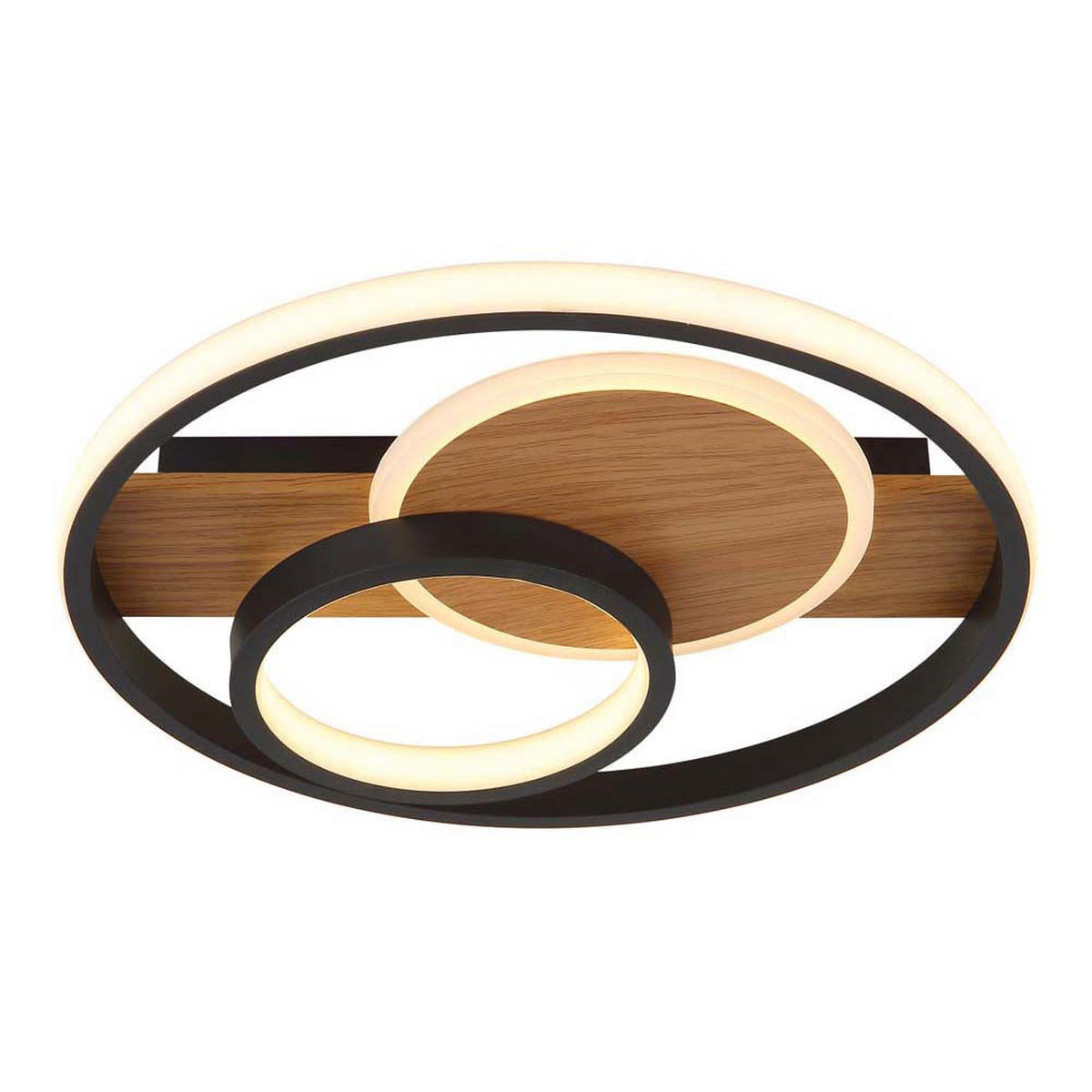 LED DECKENLEUCHTE Metall Braun mit Kristallen - Braun, Metall (34.5/34.5/6cm) - Globo Lighting