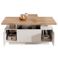 COUCHTISCH Doppel-Hebemechanismus Holzfarben Versteckter Stauraum 50kg - Weiß, Holz (109/61/9.5cm) - FLIEKS