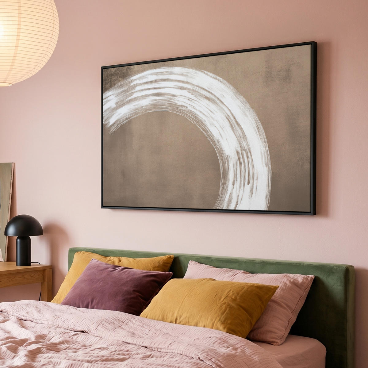 LEINWAND Bilder mit Rahmen - Farbe - Braun - Japandi - 150x100 - Kupferfarben, Textil (150/100cm) - MuchoWow