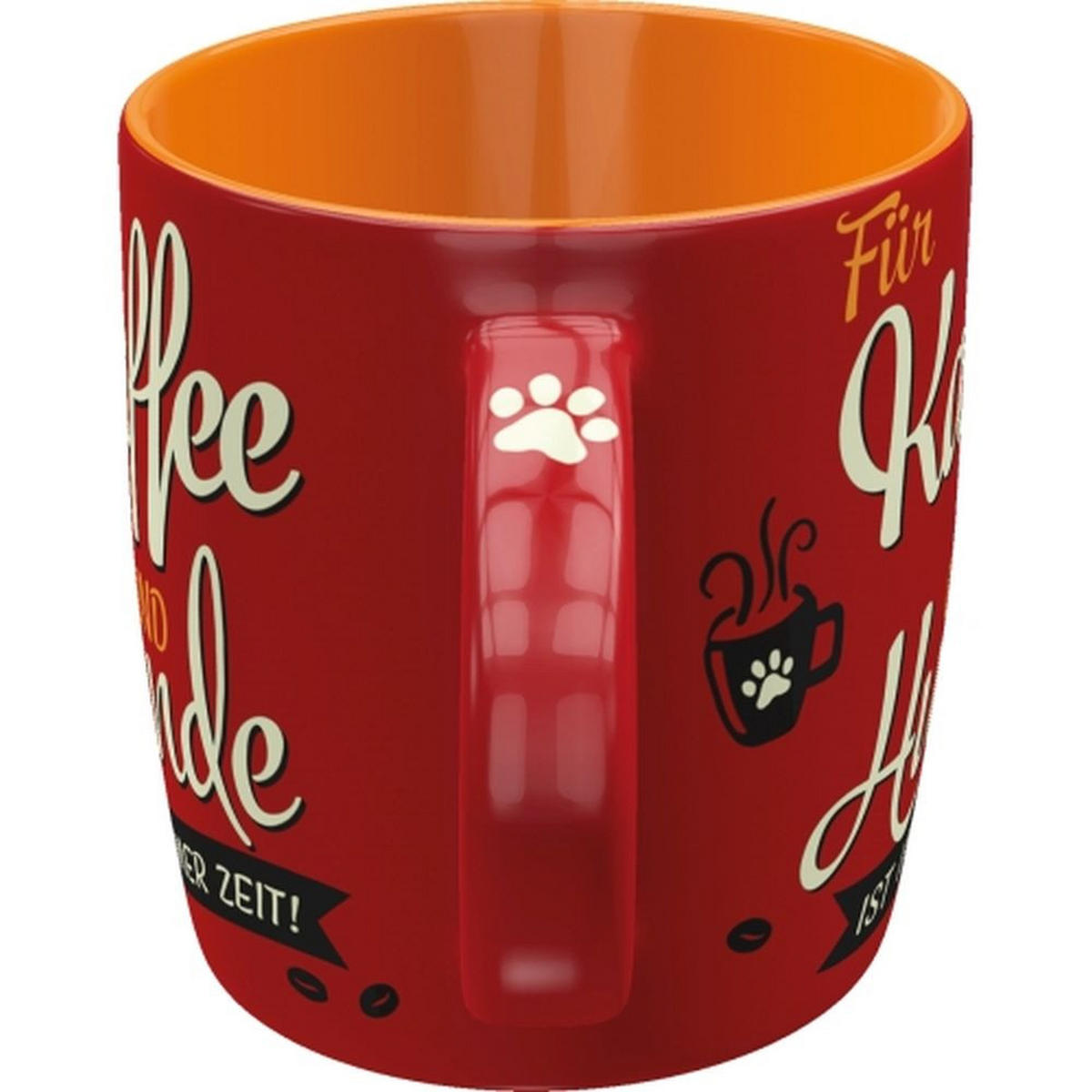 KAFFEETASSE 330 ml PfotenSchild Kaffee & Hunde - Multicolor, Keramik (0.33L) - Nostalgic-Art