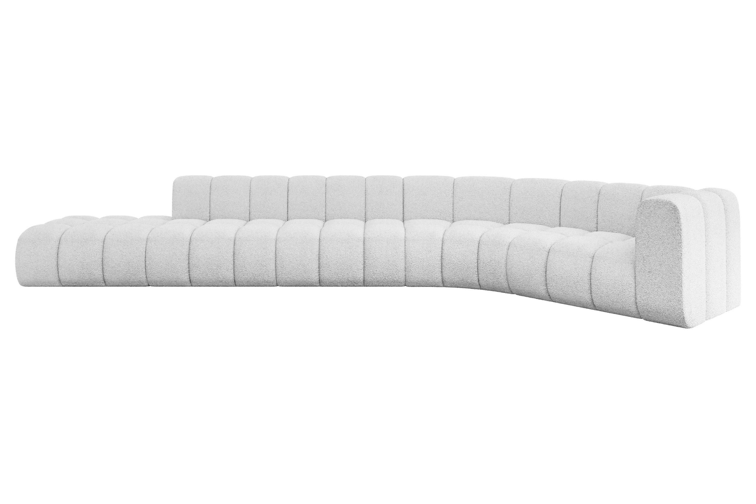 ECKSOFA modulares Sofa Tilmo-L2 - 490x194x70 cm Weiß - Weiß, Holzwerkstoff/Textil (490/194cm) - ALTDECOR