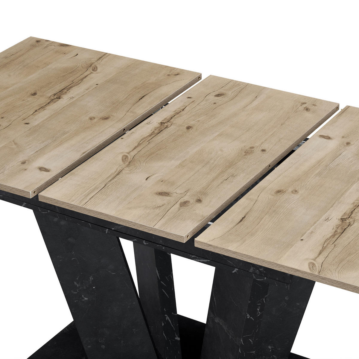 ESSTISCH WILLEM 120-160/80/76 cm - Anthrazit/Eiche San Remo, Holzwerkstoff (80/120/76cm) - B&D Home