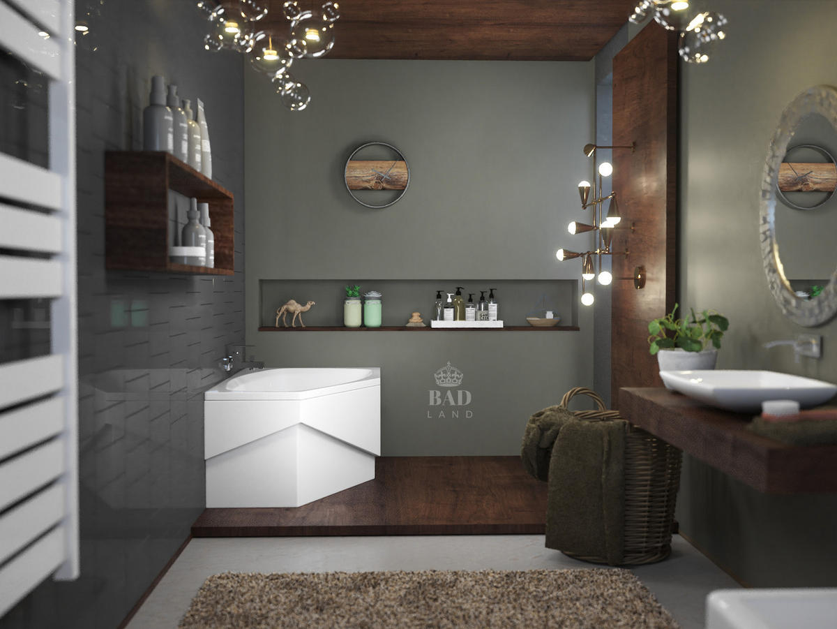 BADEWANNE Eckwanne MARIKA 140/80 Rechts Ablauf & Füße - Weiß, Kunststoff (80/53.5/140cm) - bad land