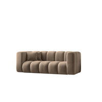 COUCH Sofa, Zweisitzer-Sofa Grand Modular Stoff Salvador Dunkelbeige - Cappuccino, Holz (197/70/91cm) - Kaiser Möbel