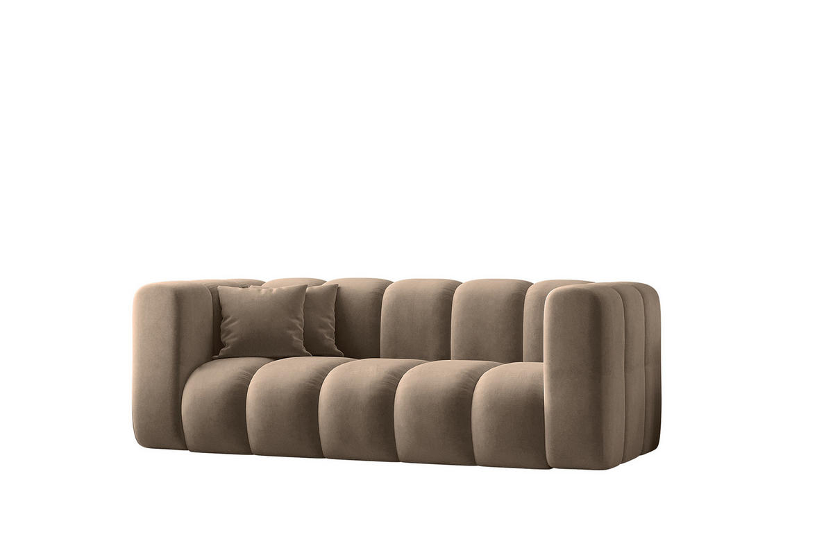 COUCH Sofa, Zweisitzer-Sofa Grand Modular Stoff Salvador Dunkelbeige - Cappuccino, Holz (197/70/91cm) - Kaiser Möbel