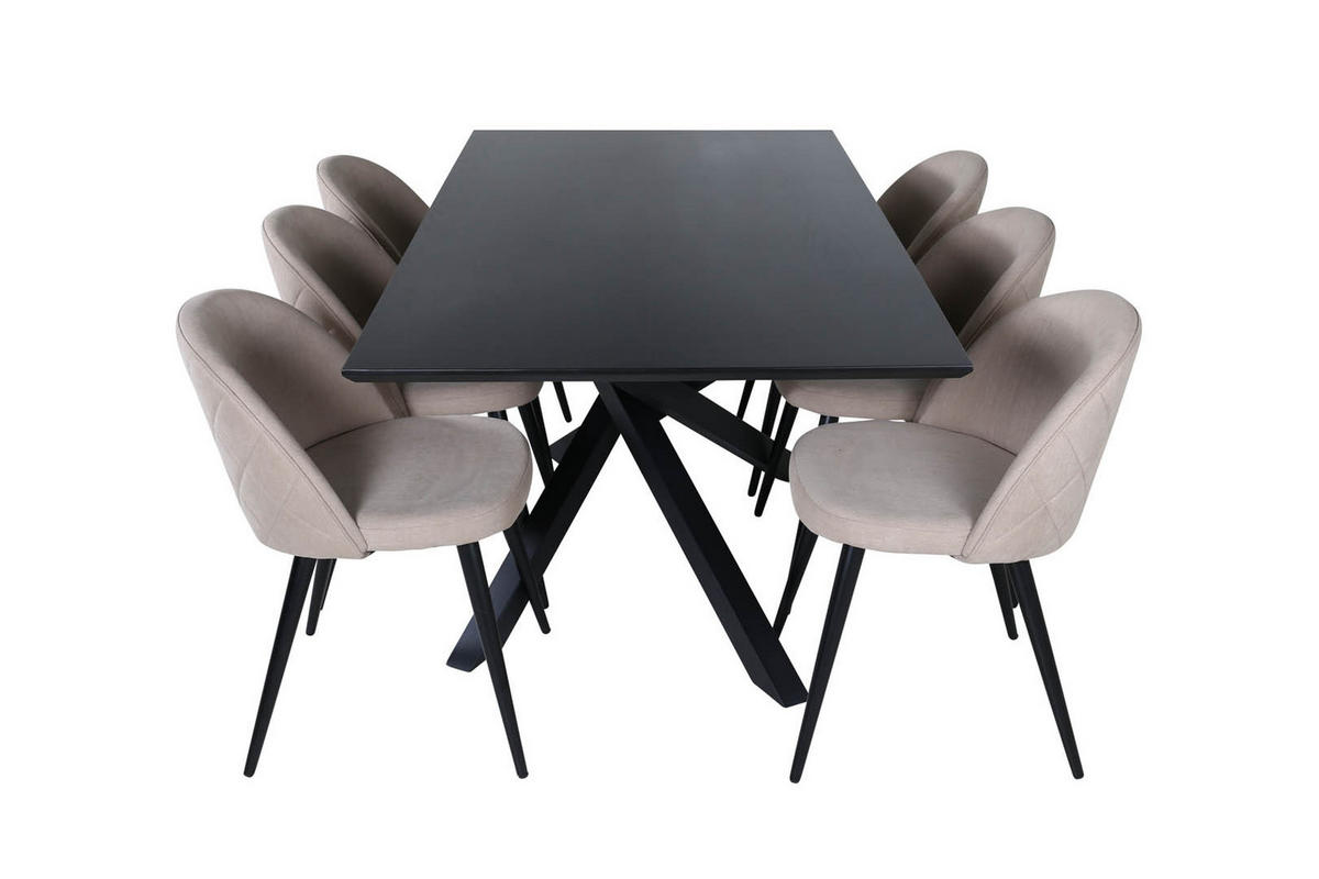 TISCHGRUPPE Schwarz - Schwarz, Holzwerkstoff (90/76/190cm) - ebuy24