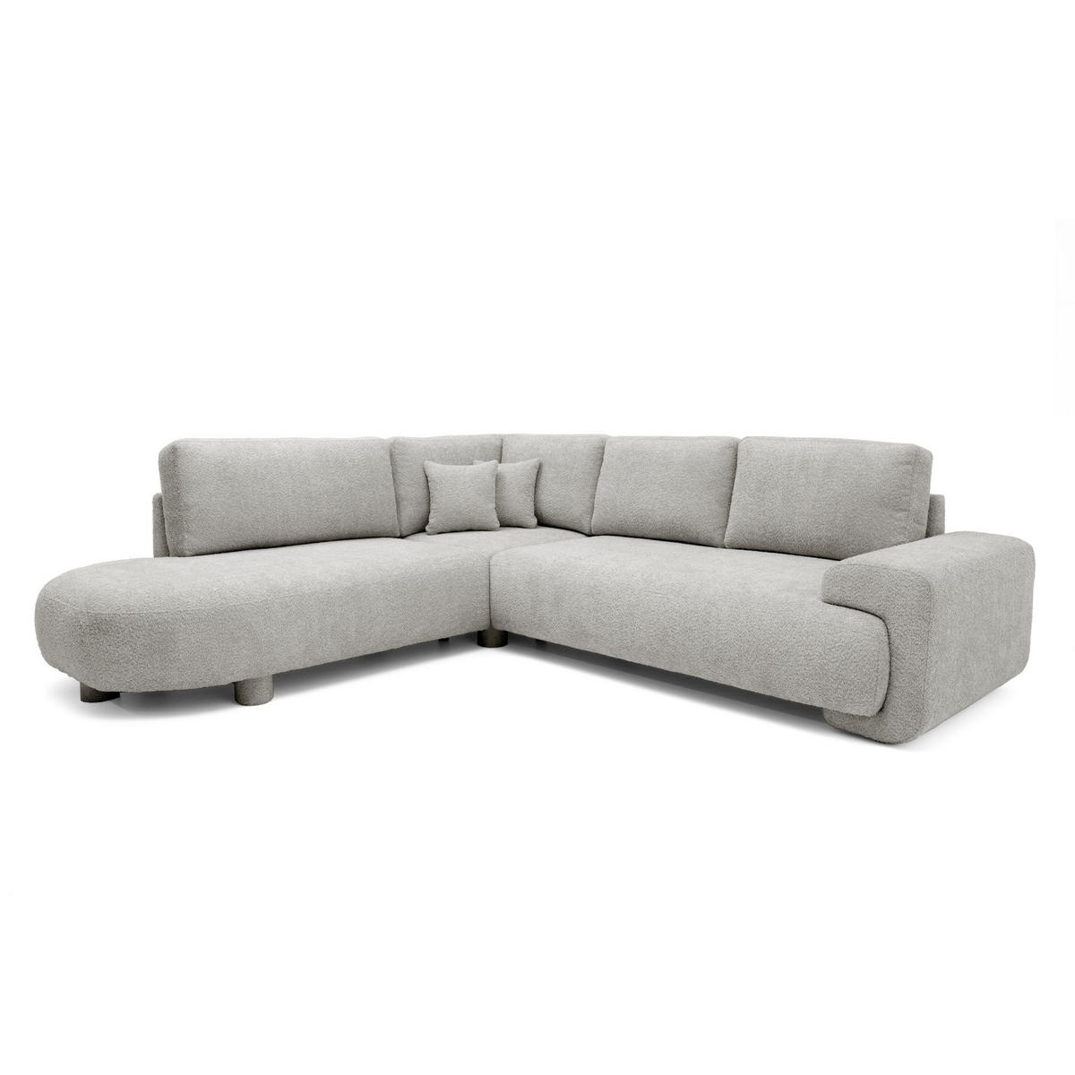 4-SITZER Ecksofa MIRABEL L Links 285x255 cm Bouclé Beige - Beige, Holz/Kunststoff (285/255cm) - Muffo