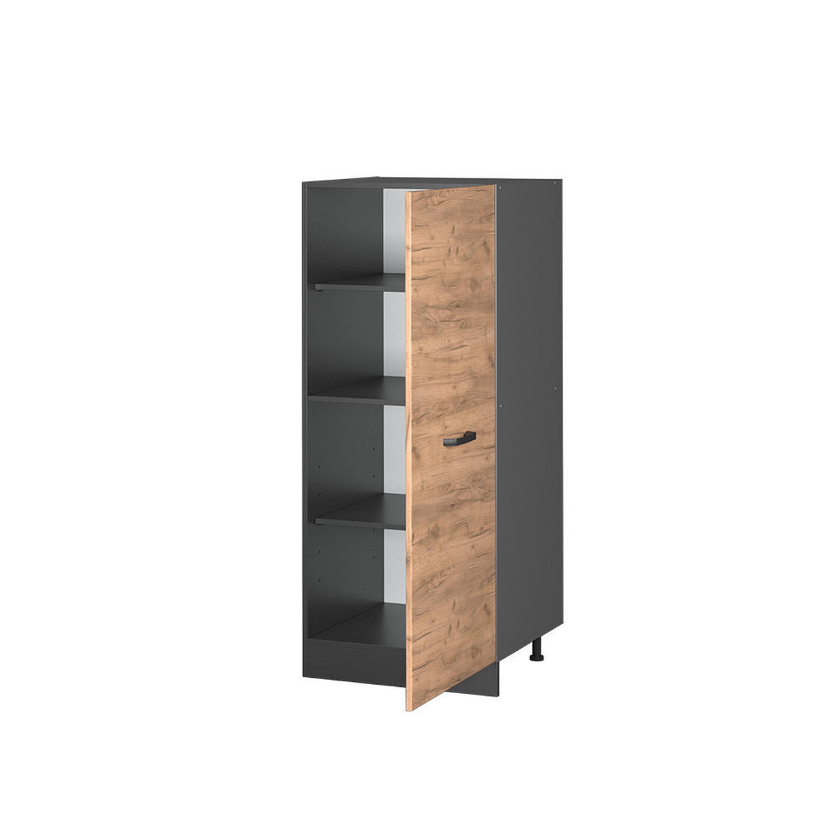 HOCHSCHRANK R-Line Goldkraft Eiche 60 cm - Anthrazit/Eiche Wotan, Holzwerkstoff (60/143/57cm) - Vicco