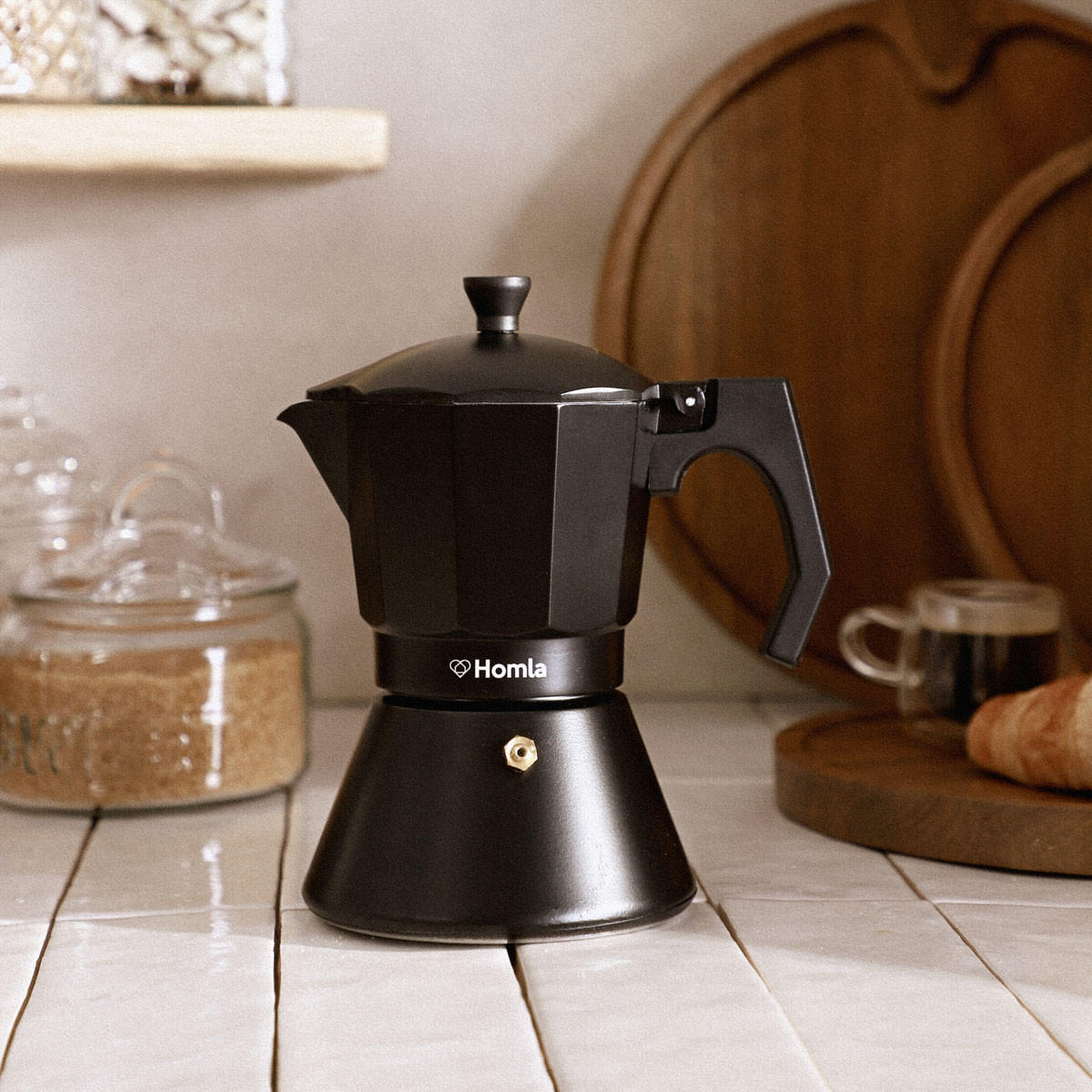 KAFFEEMASCHINE Mia Mokka schwarz 10/20 cm - Schwarz, Metall (10/15/20cm) - Homla