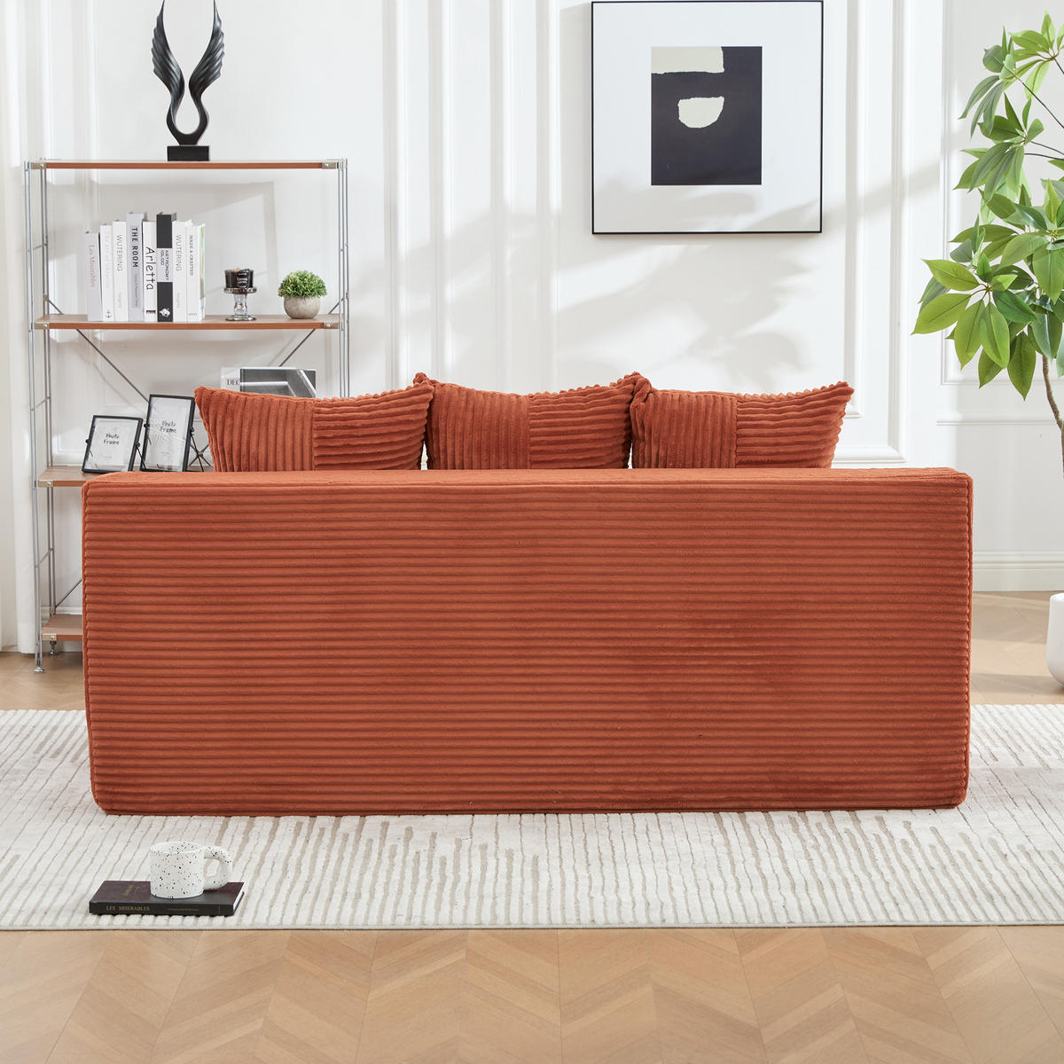 SCHLAFSOFA Modular mit Getränkehaltern und Seitentaschen, DE-42913, Orange - Orange, Textil (172/64/87cm) - ComfortXL