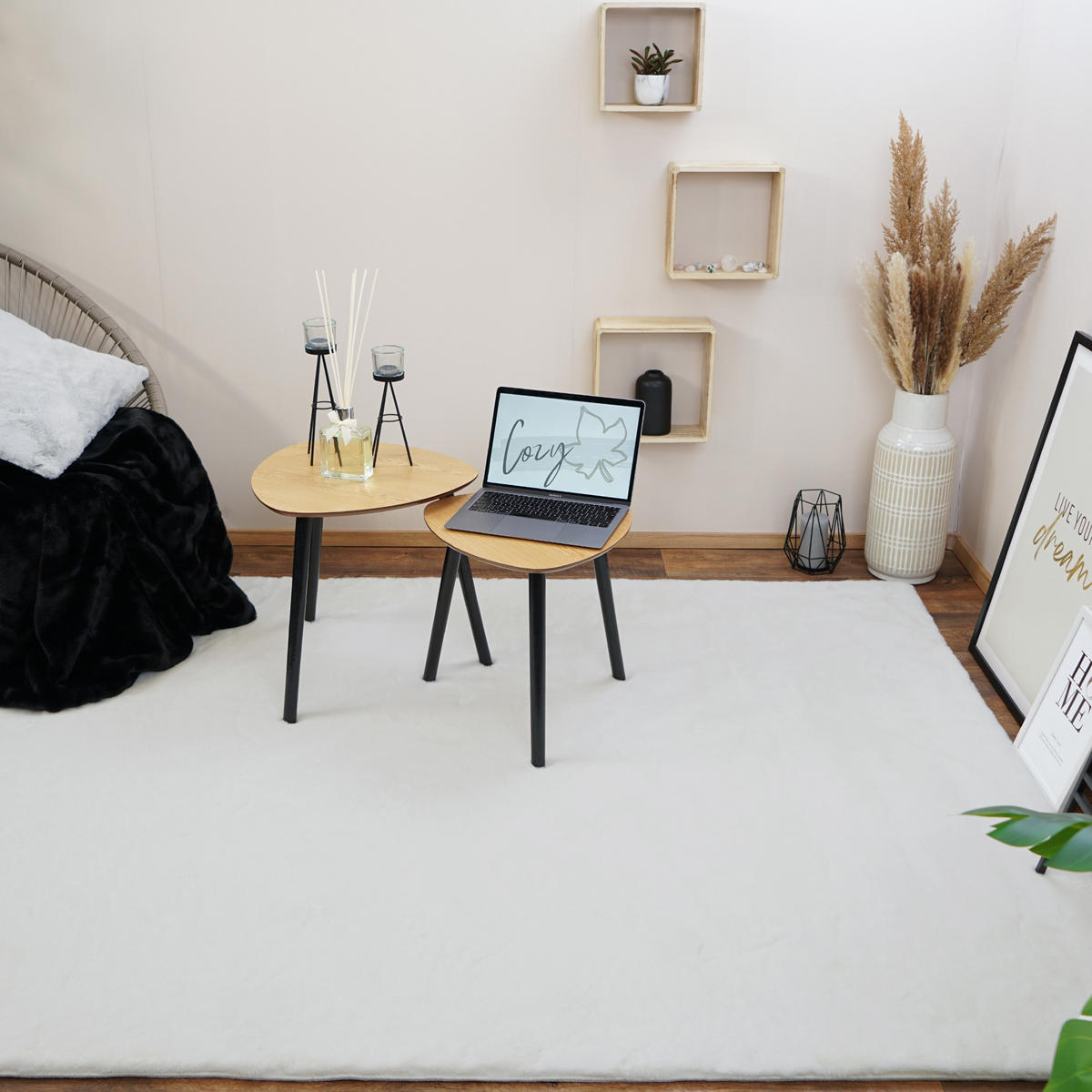 FELLTEPPICH COZY SUPER SOFT 120/170 cm Ivory Elfenbein - Creme, Textil (120/170cm) - Consilio Concept