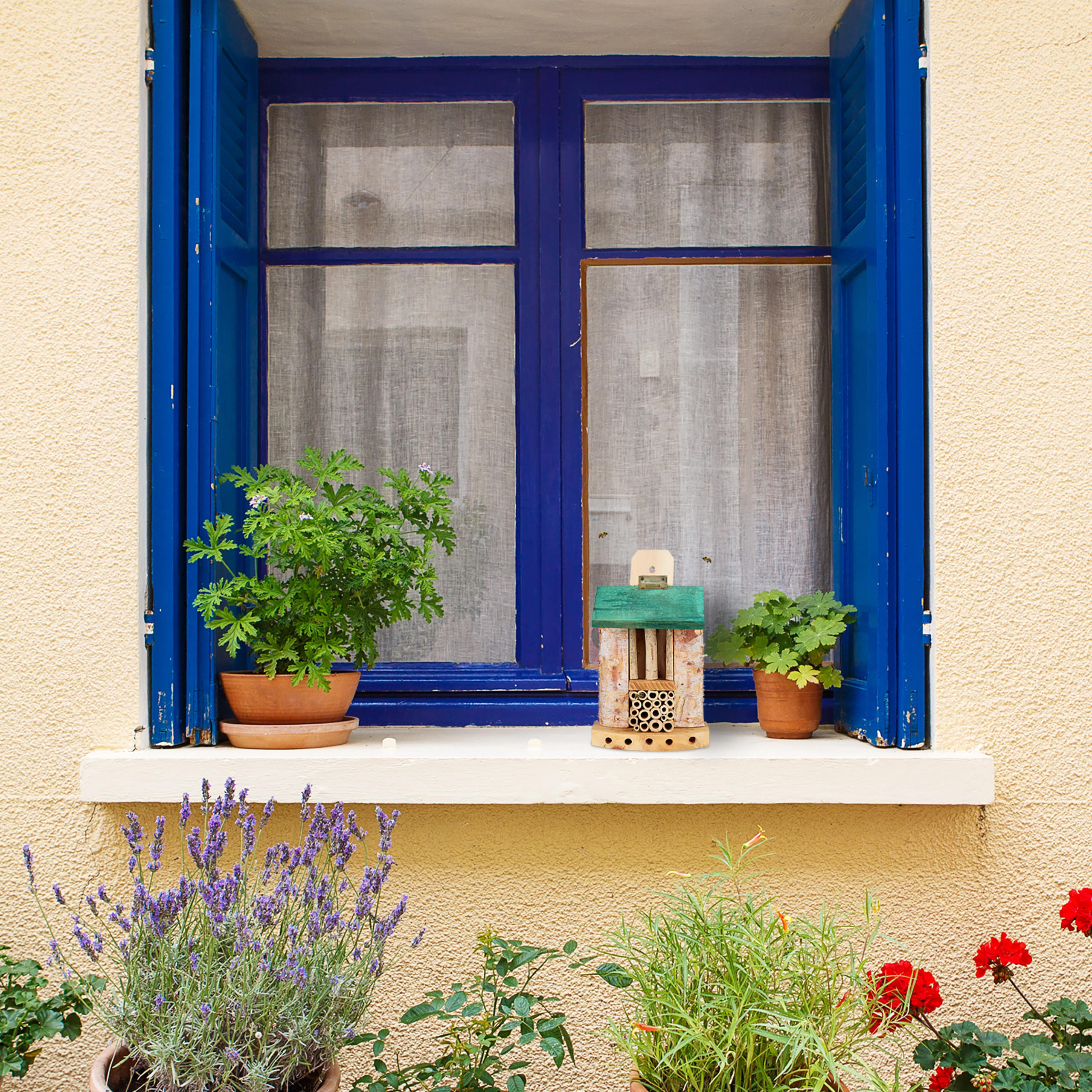 BIENENHOTEL - Hellbraun, Holz (15/25/11.5cm) - Relaxdays