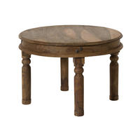 COUCHTISCH Sheesham rund Ø 70 cm grau geölt LEEDS #04 - Grau, Holz (70/70/46cm) - Massivmoebel24