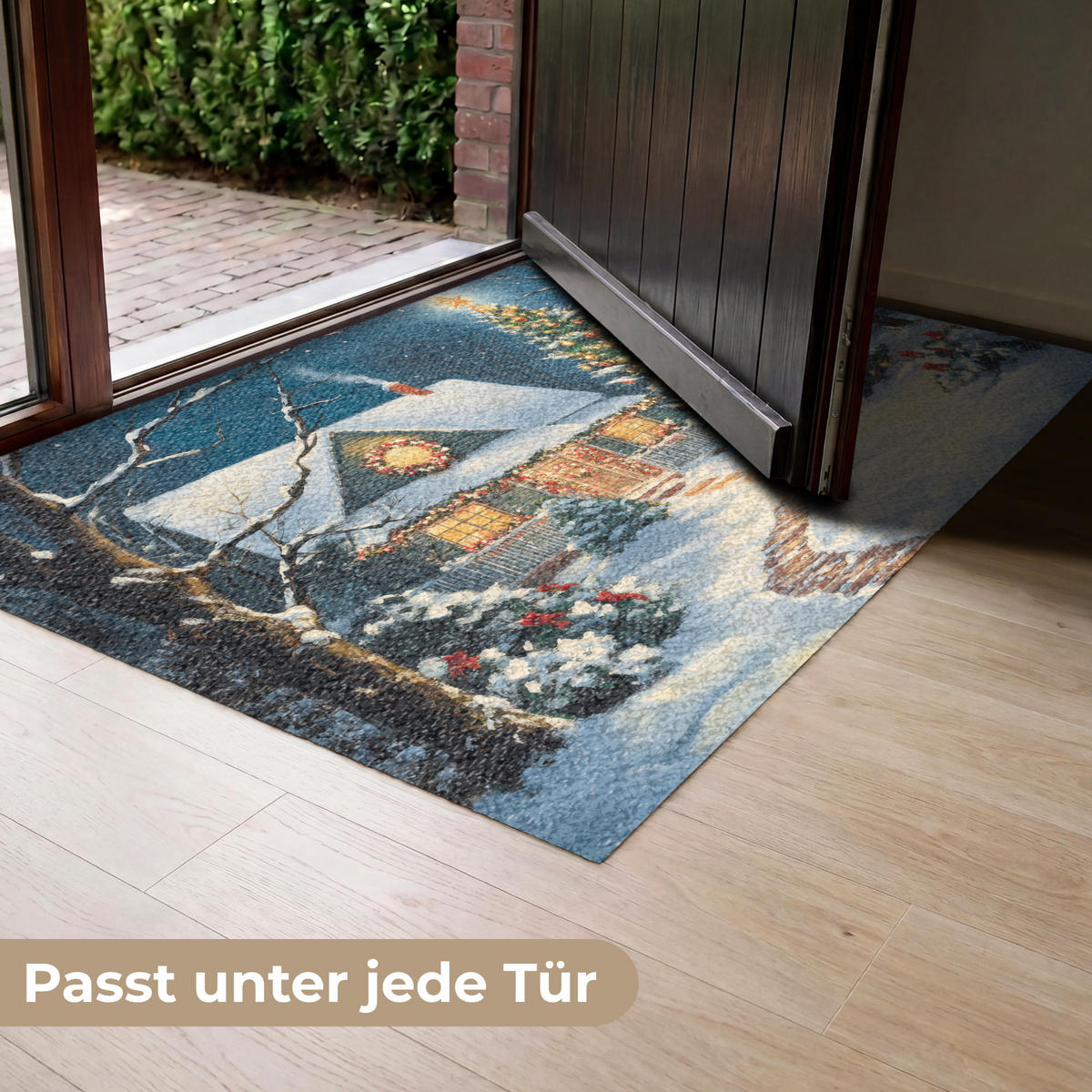 ROHOŽKA Vánoce - Vánoční stromek - Zima - Domov - Sníh 120x80 cm - různobarevná, textil/umělá hmota (120/0.4cm) - MuchoWow