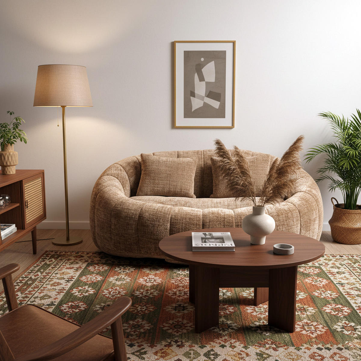 BEAN BAG SOFA – Komfortabler Lazy Lounger mit hochdichtem Memory - Braun, Textil (150/63/95cm) - Urban Meuble