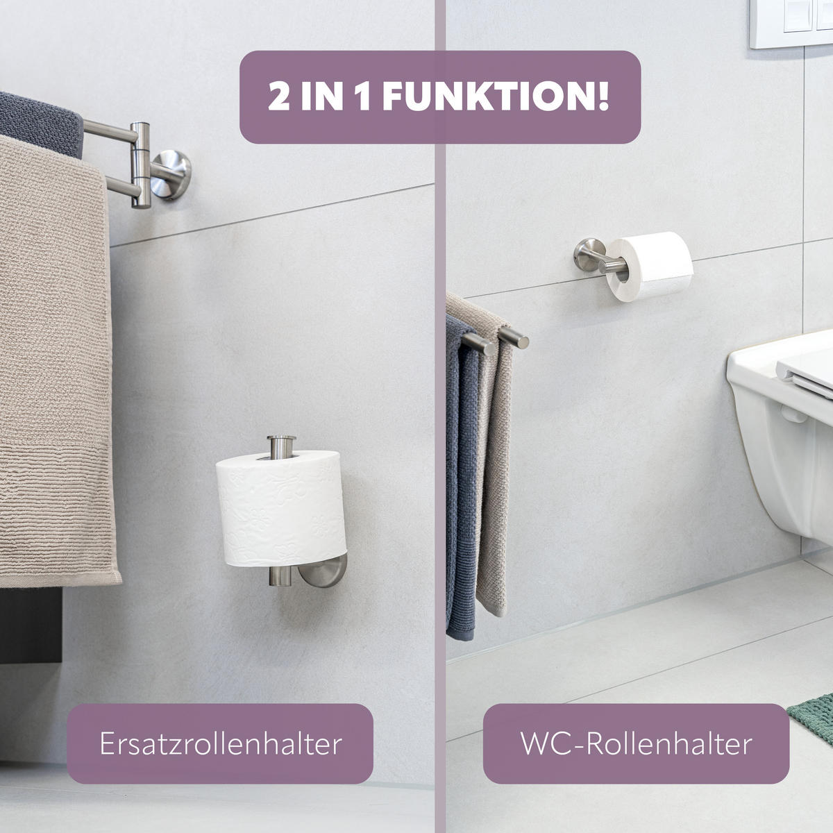 TOILETTENPAPIERHALTER PIAZZA, Edelstahl, matt - Edelstahlfarben, Metall (15/5.7/9cm) - bremermann