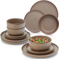 TAFELSERVICE BOMBAY OAK - 12 teilig aus Steingut - Braun, Stein (27/6.5/27cm) - Sänger