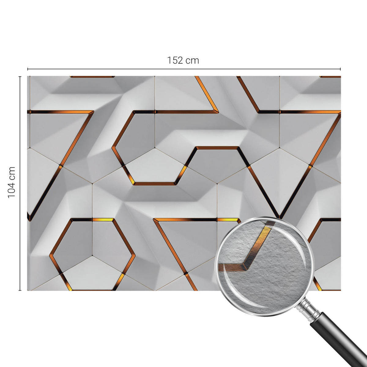 FOTOTAPETE 152x104 cm - Dreidimensionale Muster - Weiß, Textil (152/104cm) - Wallfluent