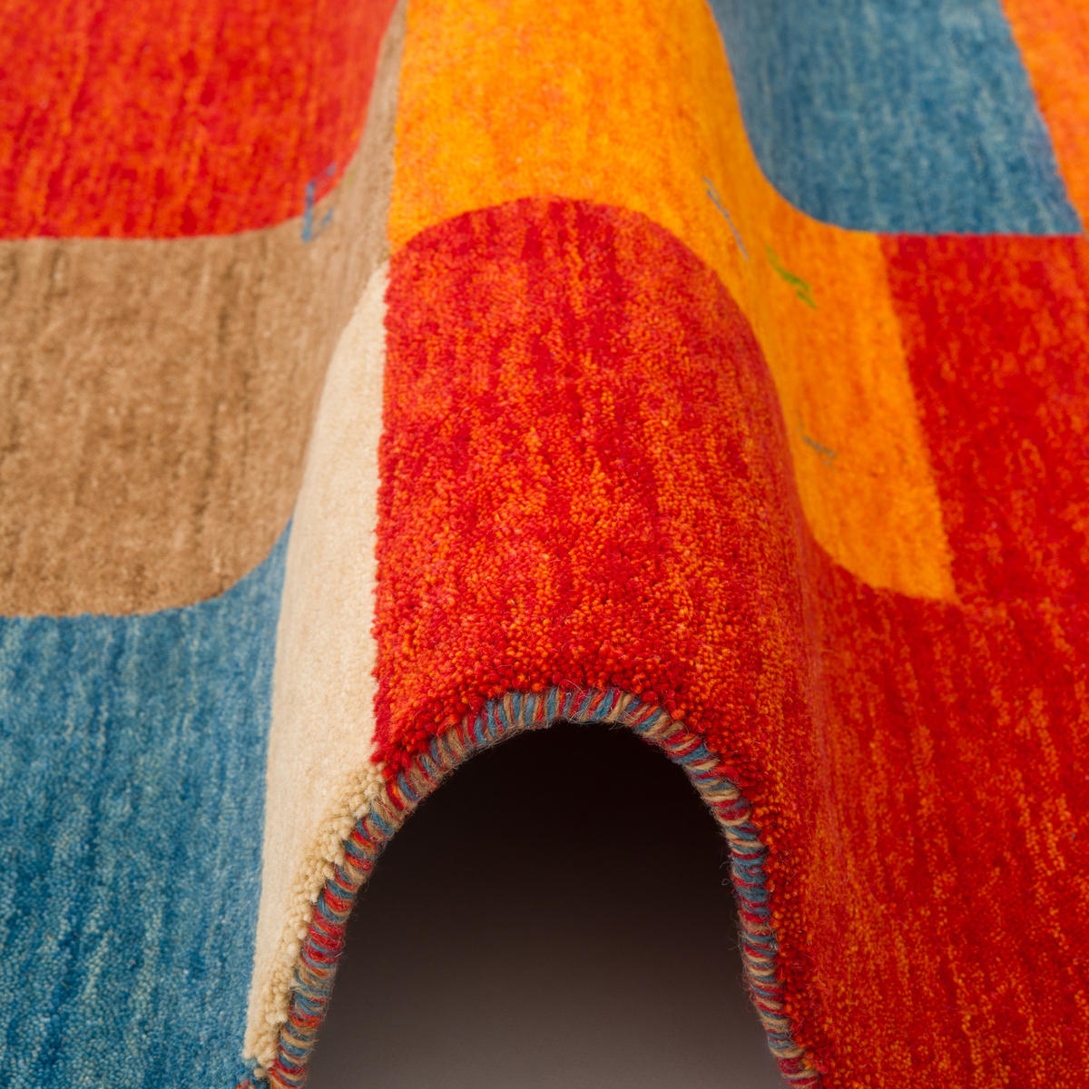 NATUR WOLLE TEPPICH GABBEH ESTA LÄUFER - Türkis, Textil (70/300cm) - Pergamon