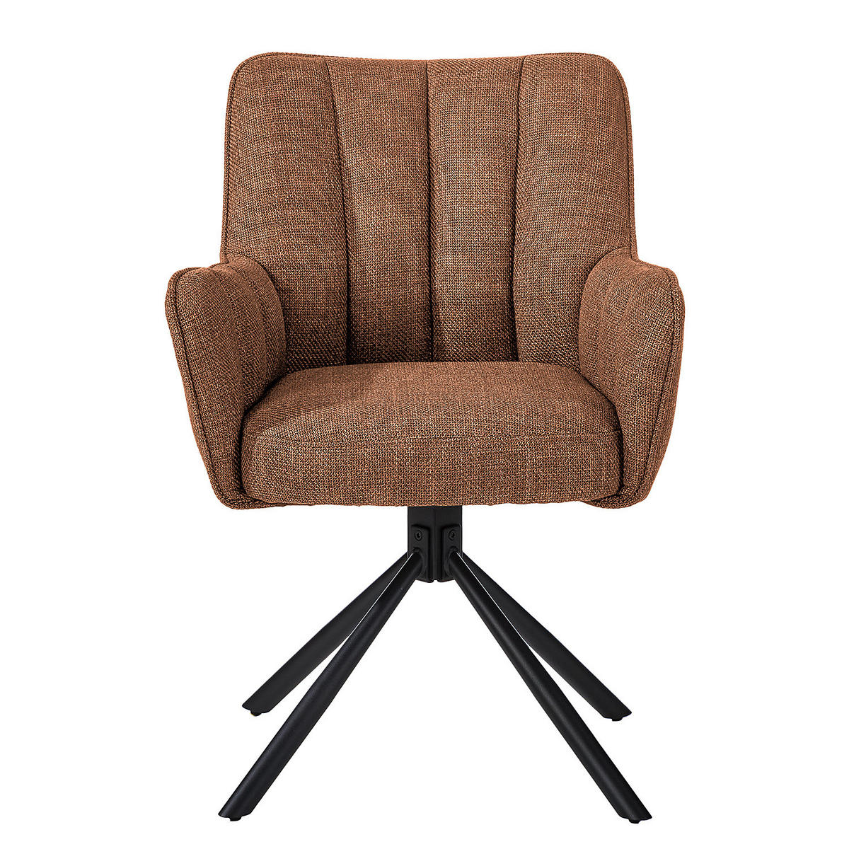 DREHBARER ARMLEHNENSTUHL - Webstoff / Eisen - Rostfarben, Textil/Metall (60/86/64cm) - home24