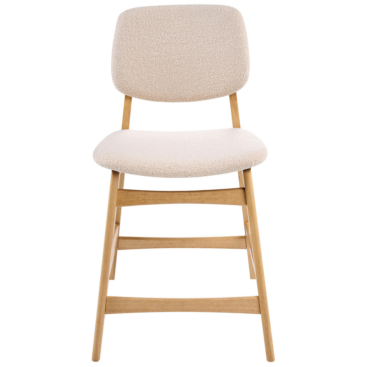 SCAUN DE BAR set de 2 bouclé maro deschis/bej Elaine - bej, material textil (53/98/62cm) - Beliani
