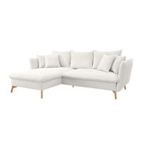 ECKSOFA S11 Ambriamo Weiß 258/91/167 cm Recamiere links - Weiß, Textil (167/258cm) - Livojo