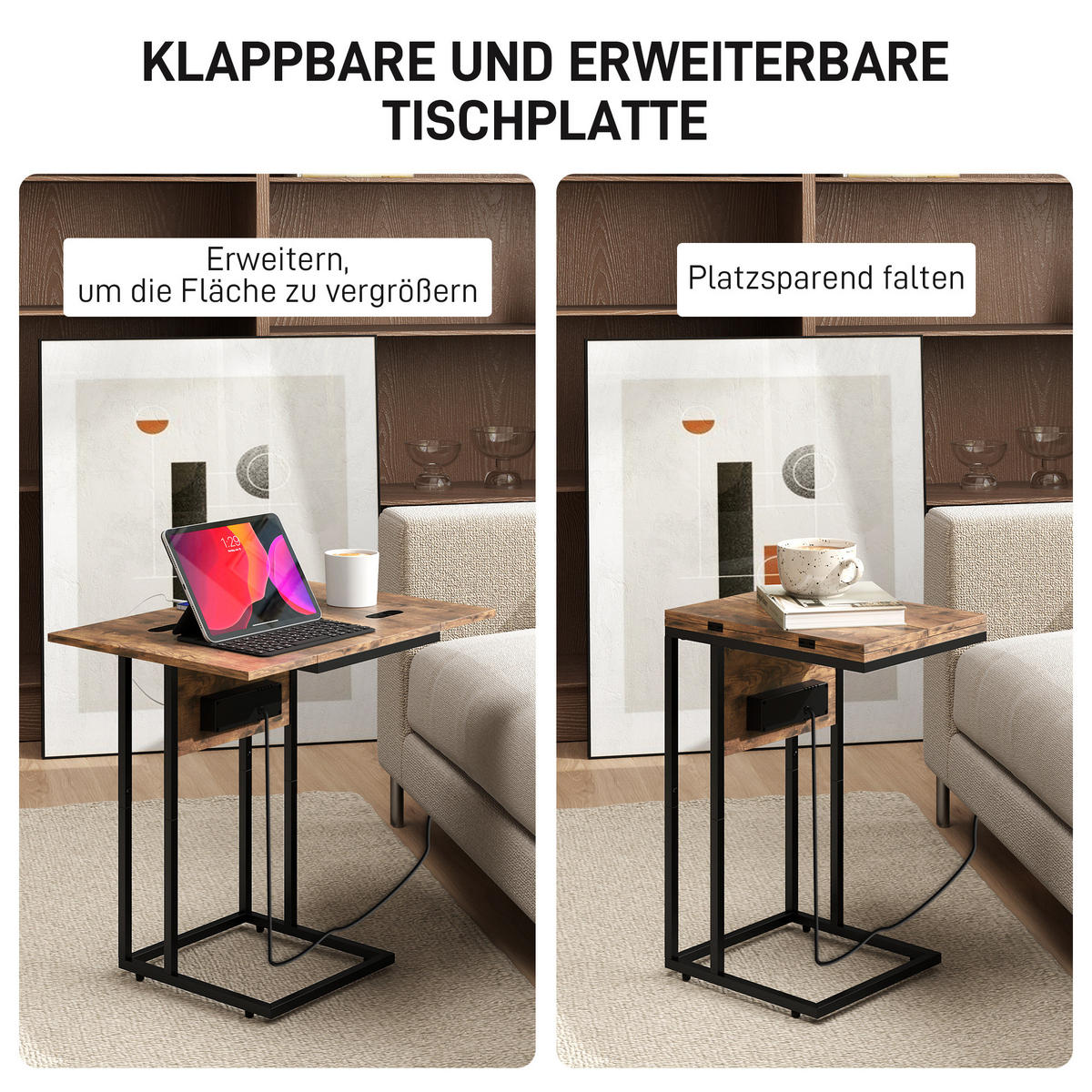 BEISTELLTISCH Rostfarben 39.0/29.0/57.0cm - Rostfarben, Holzwerkstoff (39/29/57cm)