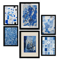 POSTER Set Mit 6 Reichlich Formen In Vielseitiger A3 & A4 Schwarzer Rahmen - Schwarz, Papier (29/3cm) - Nacnic