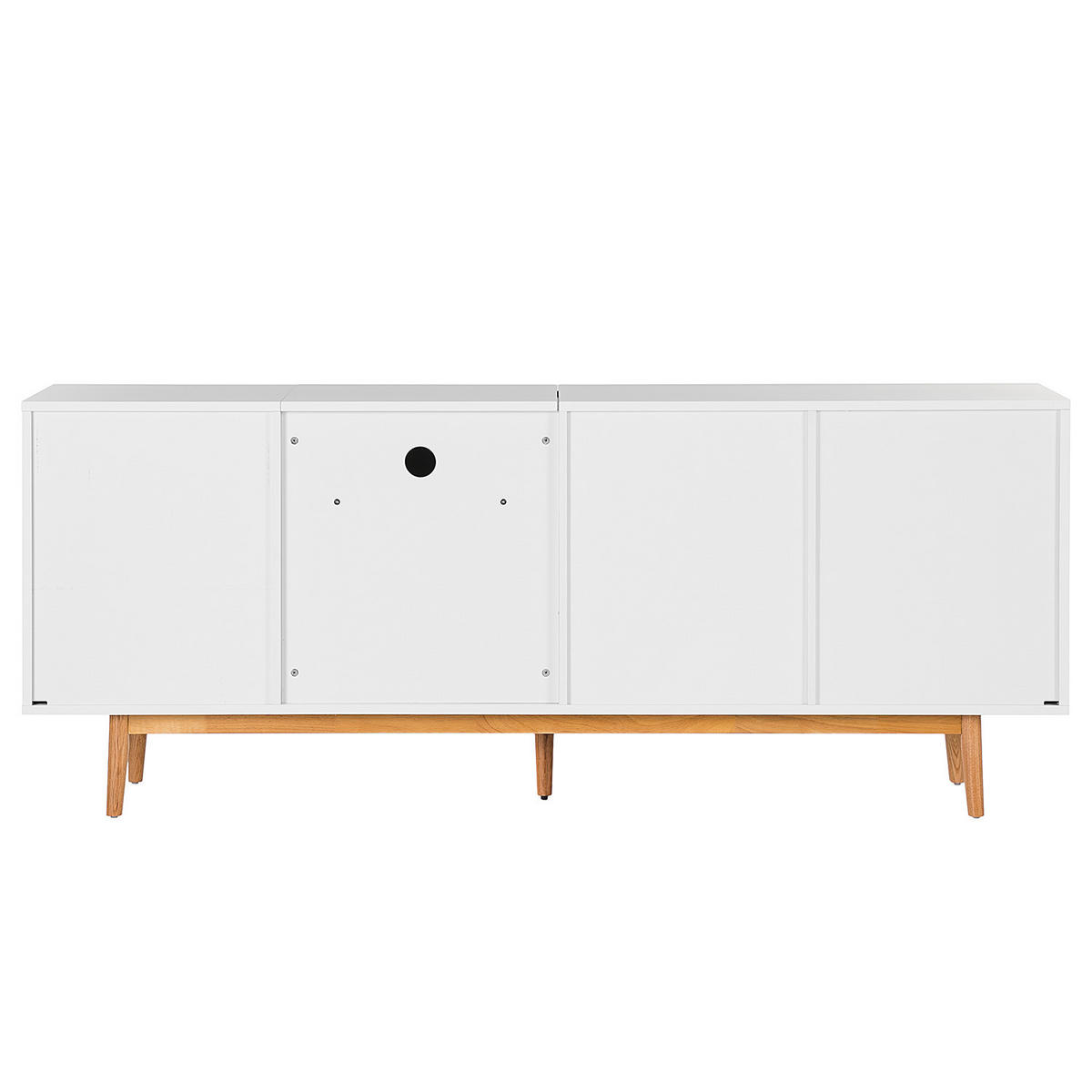 SIDEBOARD - Weiß - Eiche - 200/80/45 cm - Eichefarben/Weiß, Holzwerkstoff (200/80/45cm) - home24