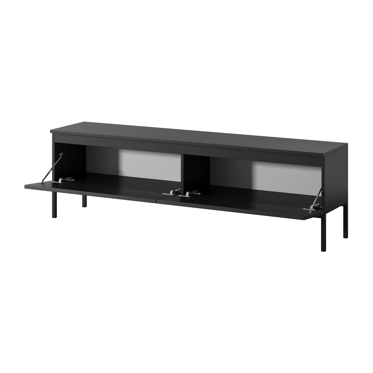 TV-SCHRANK Bemmi Schwarz mit schwarzen Beinen 150 cm - Schwarz, Holzwerkstoff/Metall (150/46/32cm) - Selsey