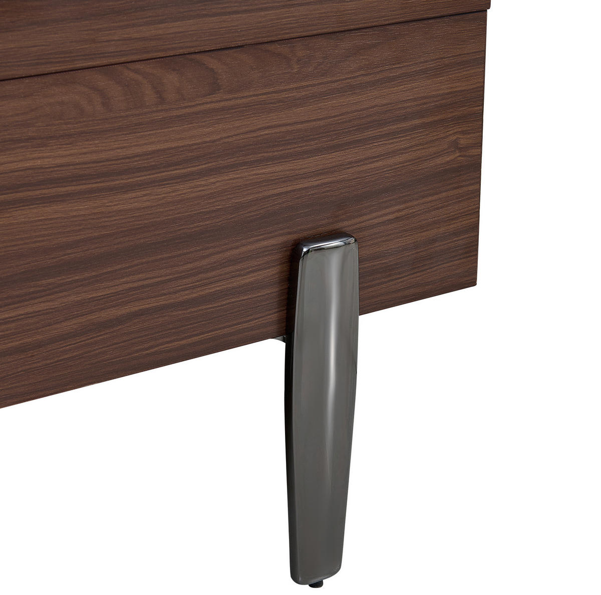 KONFERENČNÍ stolek 105/50/41,5 cm hnědý a tmavě šedý z MDF a skla se zásuvkami - hnědá, kompozitní dřevo (105/50/41.5cm) - OKWISH
