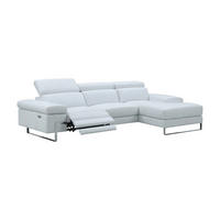 ECKSOFA Lete Echtleder mit 1 x Relaxfunktion Weiß - Weiß, Leder/Metall (160/232cm)