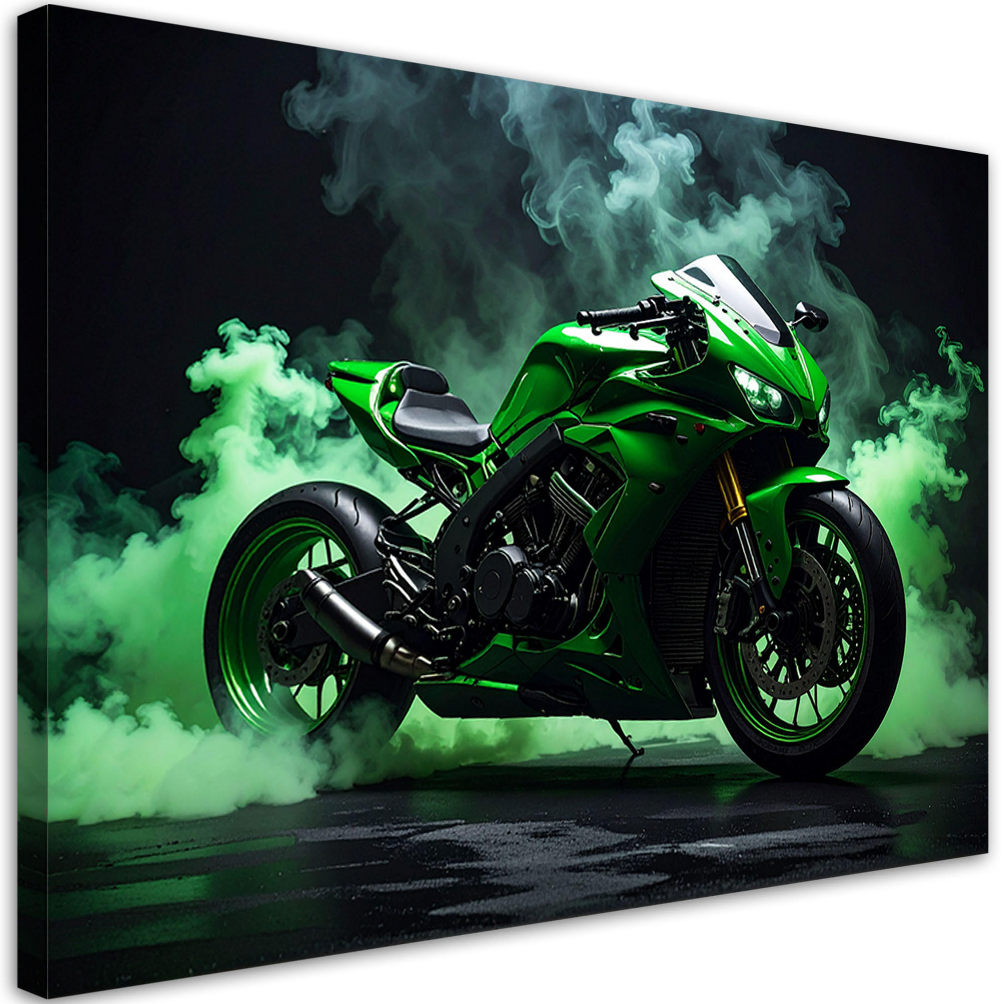 LEINWANDBILD Kraftfahrzeuge 100x70cm - Grün, Textil (100/70cm) - Feeby