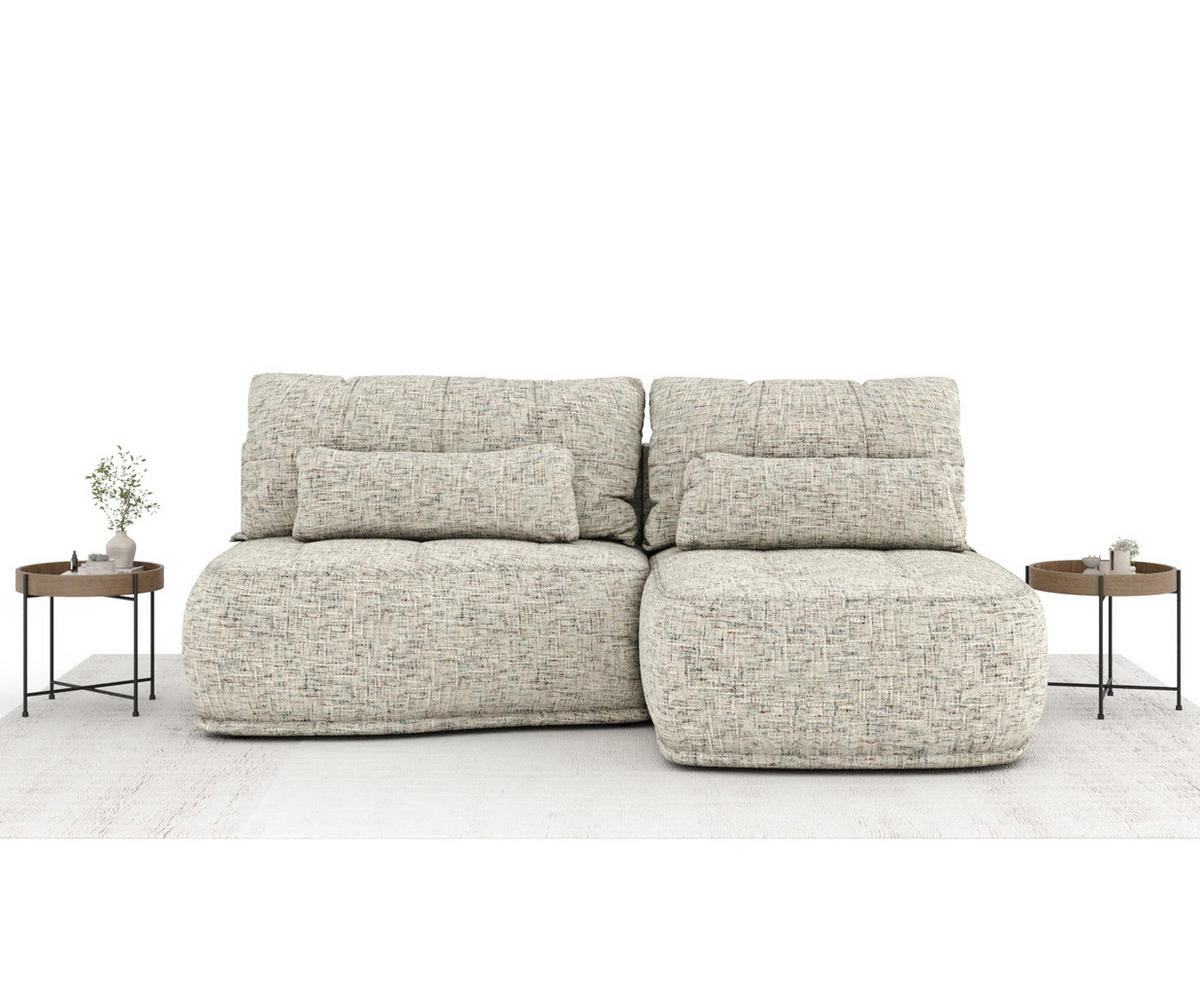 ECKSOFA MIT SCHLAFFUNKTION Batu Beige Webstoff - Hellbraun/Beige, Holz/Holzwerkstoff (223/158cm) - Maison de Reve