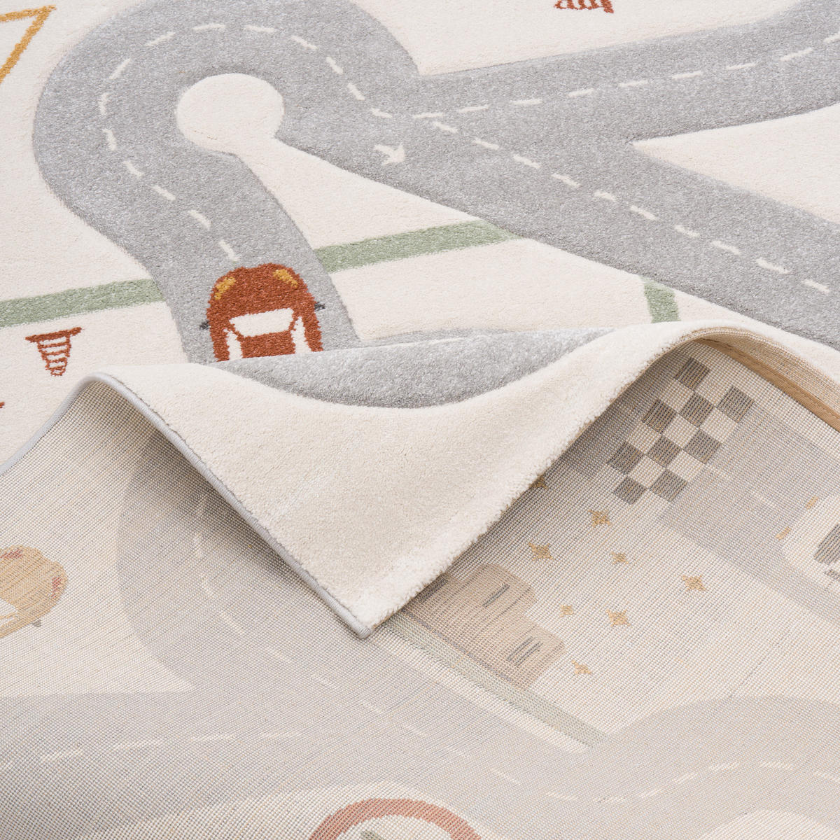 KINDER TEPPICH MAUI KIDS RENNBAHN - Grau, Textil (200/290cm) - Pergamon
