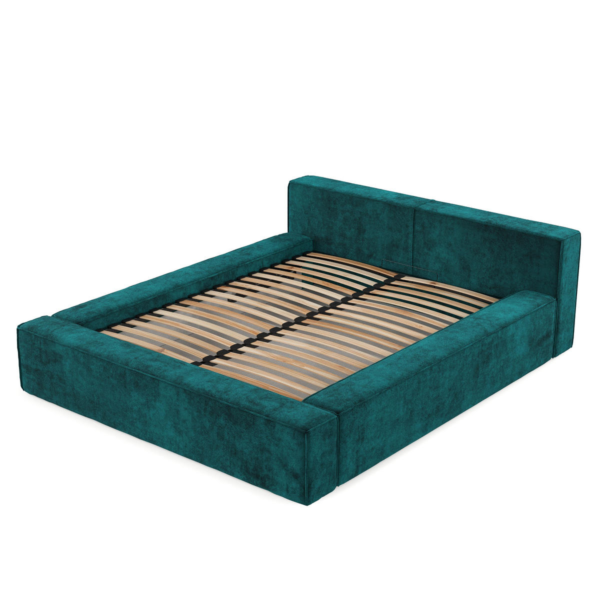 POLSTERBETT Casto mit Stauraum 200/200 cm Grün im Terra NW Stoff - Schwarz/Naturfarben, Holz/Holzwerkstoff (200/200cm) - AltaBeds