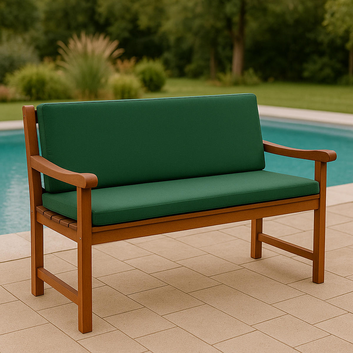 AUFLAGE Oxford - 3-sitzer, dunkelgrün 138x88x7 cm - Grün, Textil (138/7/88cm) - TPFGarden