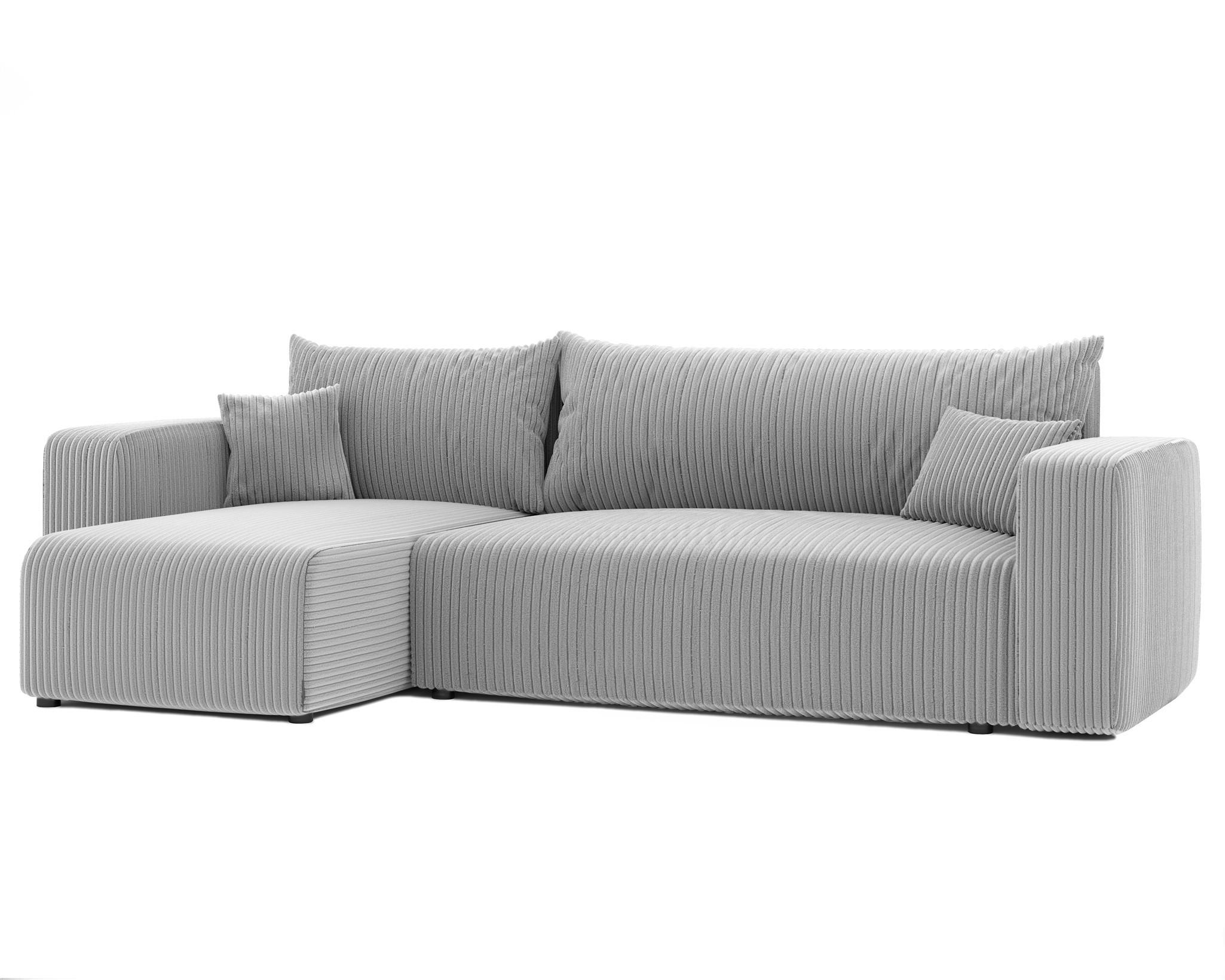 ECKSOFA Luna Mit Schlaffunktion - Hellgrau, Holzwerkstoff/Textil (248/145cm) - Fun Möbel