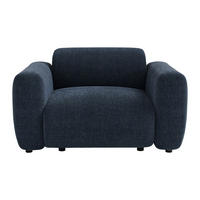 SESSEL mit gerader Rückenlehne - 1 Person - stoff - blau Pogni - Blau, Textil (130/67/97cm) - Vente-Unique
