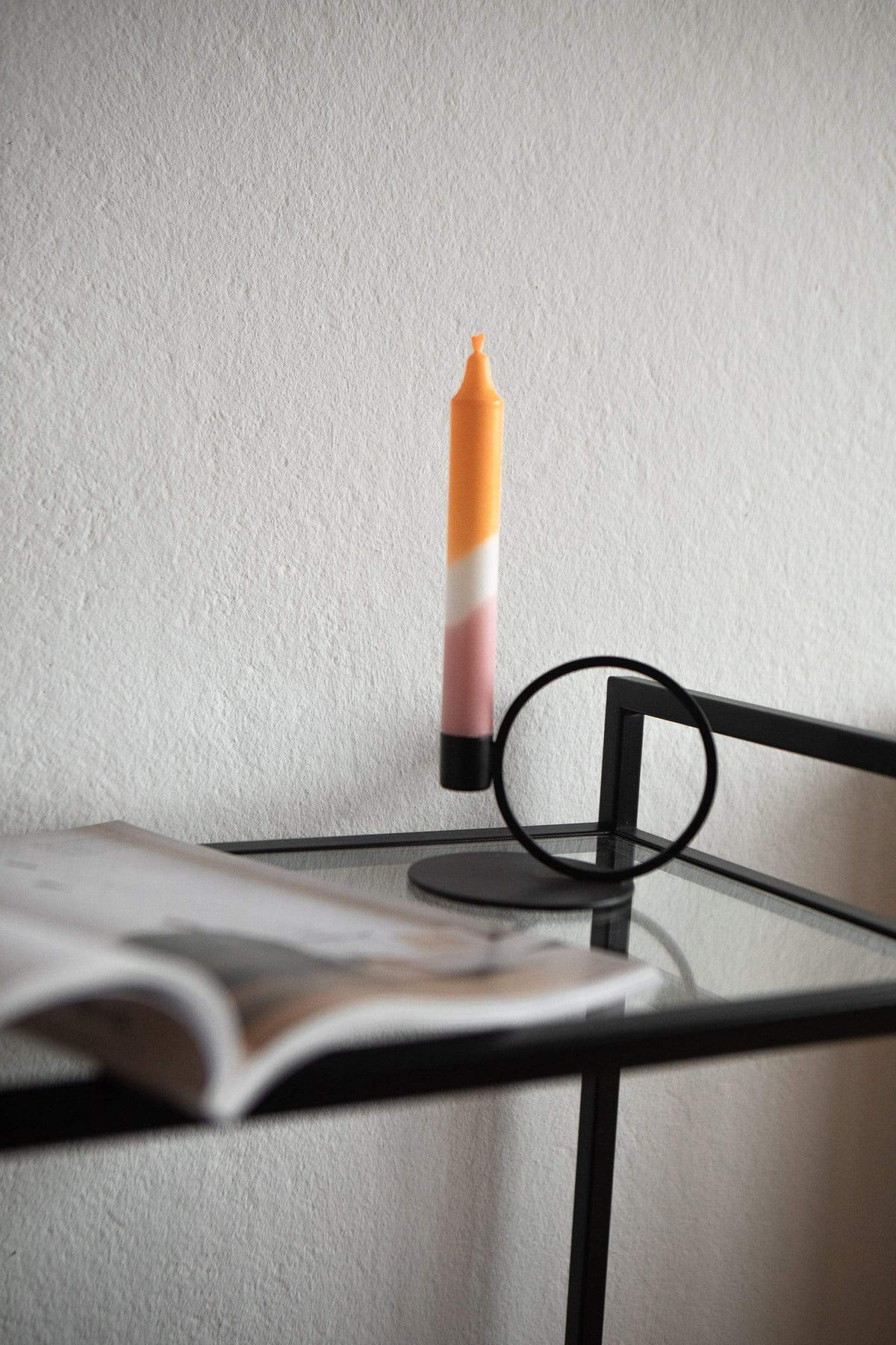 KERZENHALTER Geo aus Eisen in Schwarz 14/10 cm - Schwarz, Metall (10/10/14cm) - LaLe Living