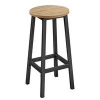 BARHOCKER in sonoma Eiche und Schwarz Beine - Naturfarben, Holzwerkstoff (32/65/32cm) - Home Collective