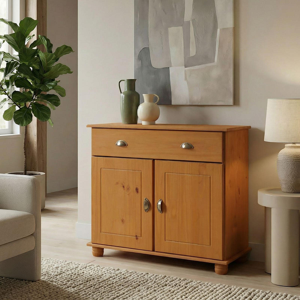 KOMMODE COLMAR - Kieferfarben, Holz (90/97/39cm) - IDIMEX