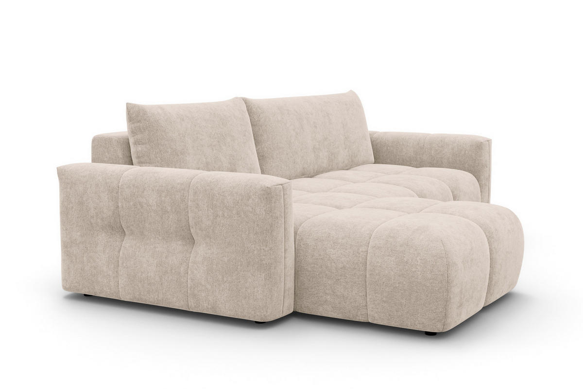ECKSOFA VERONA 4-Sitzer links, Beige - Beige/Schwarz, Holz/Textil (266/173cm) - Courtois Laville
