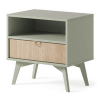 NACHTTISCH FOREST Beige, Grün 54x38x54 cm - Beige/Grün, Holzwerkstoff (54/54/38cm) - FURNLUX
