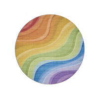 TEPPICH George waschbar ø 120 cm rund - Lila/Multicolor, Kunststoff (120/120cm) - benuta