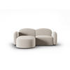 ECKSOFA links Blair aus Samt leichtes beige 3 Sitzplätze - Beige, Textil (155/194cm) - Micadoni
